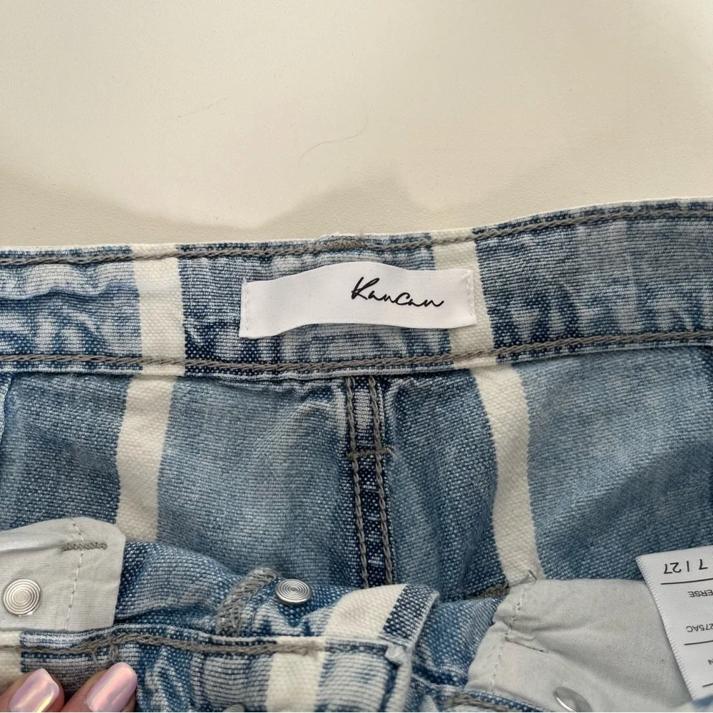 KanCan Striped McKenzie Mid-Rise 90's Flare Wide Leg Jean's Size 27 - Picture 6 of 11